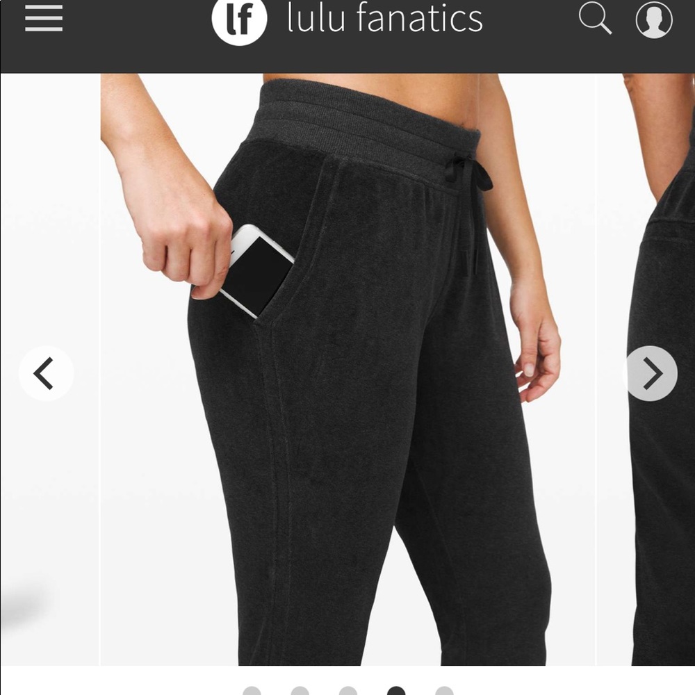 Lulu lemon velour warm down jogger